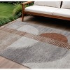 Taupe And Rust Geometric Washable Indoor Outdoor Area Rug - 2 of 4