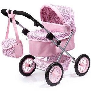 Bayer Design Dolls: Trendy Pram - Pink & Animal Print- Fits Dolls Up To 18" - 1 of 4