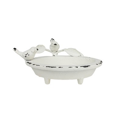 Flora Bird Soap Dish White Cast Iron - Foreside Home & Garden