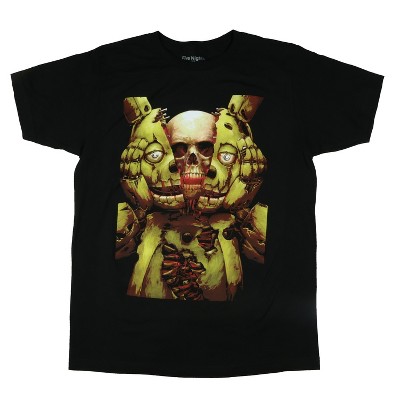 Seven Times Six Five Nights At Freddy's Shirt Men's Spring Trap Bonnie Skull Short Sleeve Tee Black