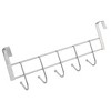 Unique Bargains Bathroom Metal 5 Hooks Towel Clothing Belt Hooks and Hangers Silver Tone 1 Pc - 2 of 4