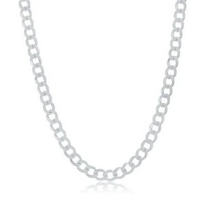 RMZ GOLD NYC 5mm Silver High Polish Finsh .925 Curb Cuban Link Chain Necklace - 1 of 4