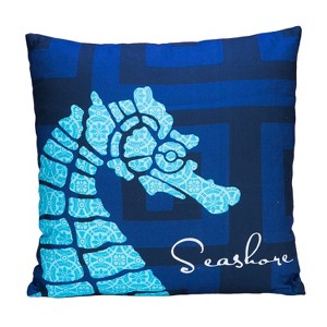 Beachcombers 15.75" x 15.75" Square Seahorse Throw Pillow - 1 of 3