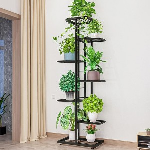 Plant Stand 7 Tier 8 Potted Multiple Flower Pot Holder Shelf Indoor Outdoor Planter Rack Storage Organizer for Patio Garden Balcony Living Room - 1 of 4