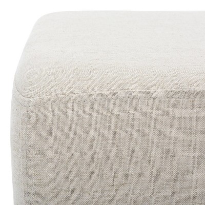 Elsie Transitional Light Grey Linen and Black Wood Bench