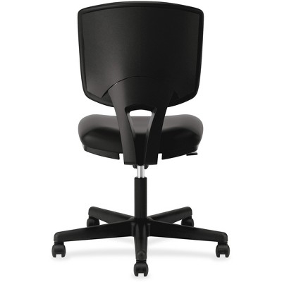ErgoFlex Black Leather Swivel Task Chair with Lumbar Support