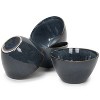 Elanze Designs Slant Side Glossy Ceramic 6.5 inch Contemporary Serving Bowl, Navy Blue - 4 of 4