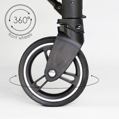 Black Foldable Metal Frame Shopping Cart with Swivel Wheels