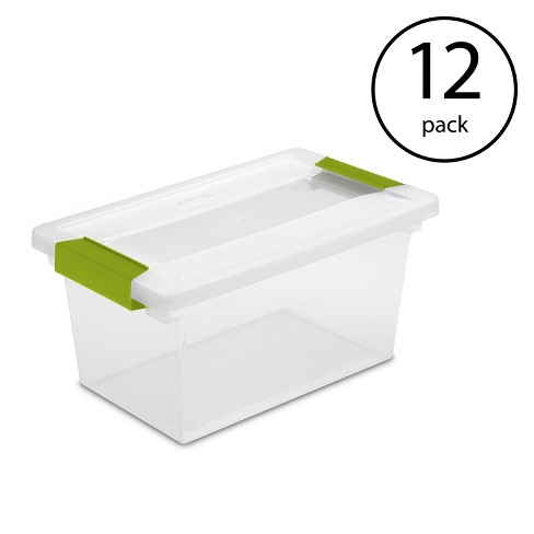 Sterilite Medium Clip Box Clear Heavy Duty Plastic Stackable Storage Container Bin 12 Pack Target