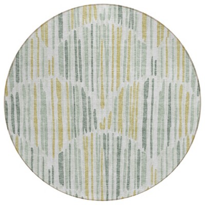 Sage Artichoke Green And Gold Abstract Washable Indoor Outdoor Area Rug