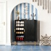 31"/47" Six Tier Shoe Cabinet Sliding Door Adjustable Shelves Mid Century Modern Freestanding Entryway Organizer - 4 of 4