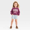 Grayson Mini Toddler Girls' Paris French Terry Crew Sweatshirt - Red - 4 of 4