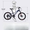 INFURNIC Bicycles, 20 Inch Mountain Bike for Boys and Girls, 7 Speed Mountain Bike, Blue, 45.06"*26.38"*25.98" - 2 of 4