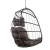 Nestfair 3.6ft Wicker Outdoor Hammock Chair with Cushion Dark Gray - 3 of 4