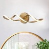 Dewdrop Contemporary Minimalist Light LED Wall Sconce Linear Wall Light Double Wave Design Matte Black Metal ETL for Bathroom - 2 of 4