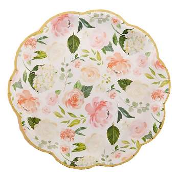 Kate Aspen Floral 9 in. Premium Paper Plates (Set of 32) | 28591NA