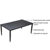 DOMETOUR Outdoor Patio Aluminum 40"x70" Rectangle Dining Table with Tapered Feet & Umbrella Hole, Black - 3 of 4