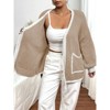 Women's Plus Size Cardigan Sweater Long Sleeve Knit Open Front Cover Up Casual Tops with Side Pockets - 3 of 4