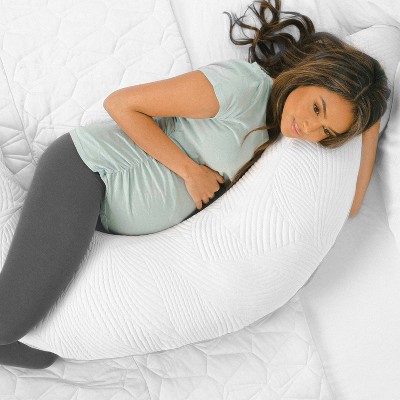 White Hypoallergenic Cooling Maternity Body Pillow with Washable Cover