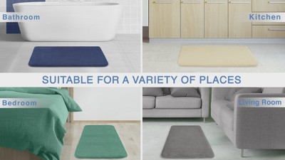 Black Fluffy Foam Non-Slip Bath Rug, 21x32 Inches