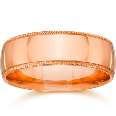 Pompeii3 6mm Milgrain 14K Rose Gold Polished Wedding Band