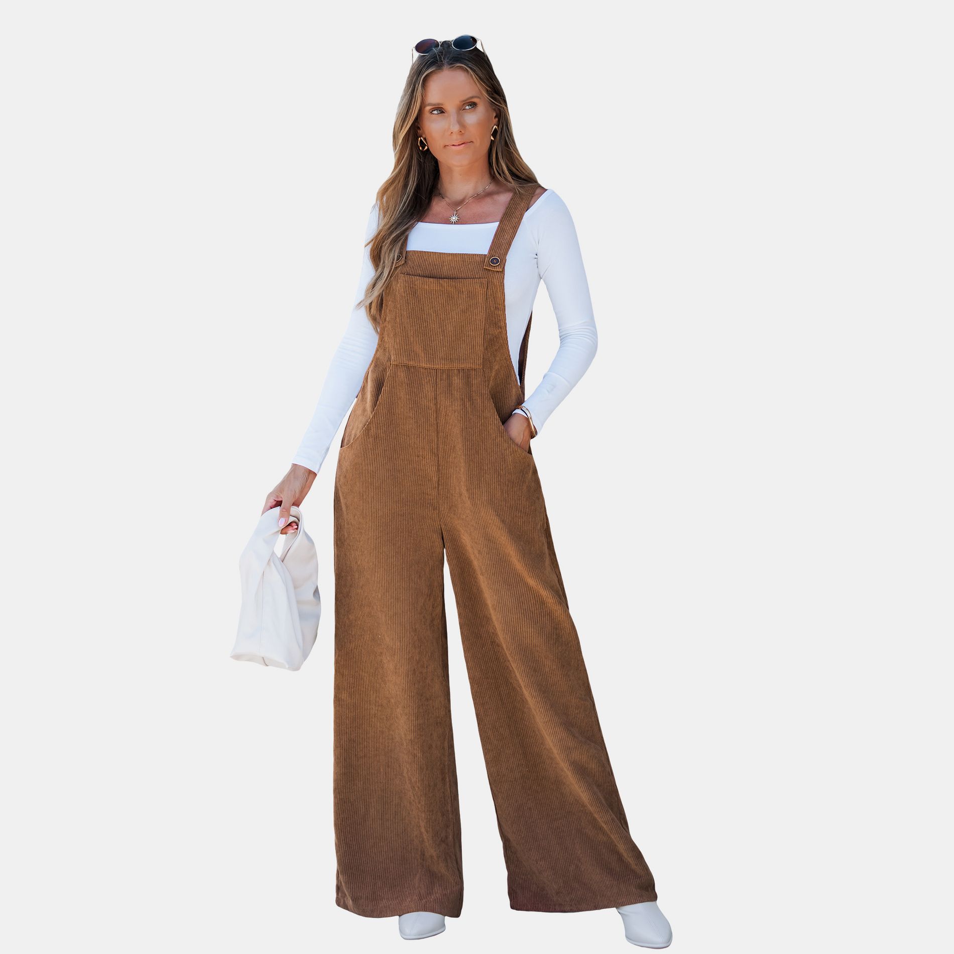 Women's Chic Brown Corduroy Wide-Leg - Cupshe-M-Brown