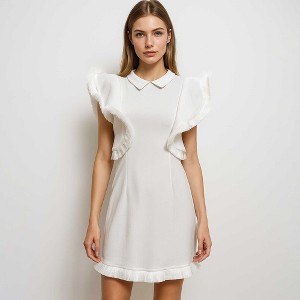 target white mini dress Women's High Neck Fit & Flare neck tie for personalized fit Target Wild Fable Rosette Mini