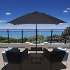 9' x 9' Aluminum Market Patio Umbrella with Crank Lift and Push Button Tilt Navy - Astella: Bronze Pole, Wind Vent, No Base - 4 of 4