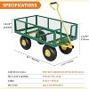 Steel Garden Cart with 10" Wheels, Wagon Cart, Removable Sides, 180° Handle for Lawn, Farm, Outdoor - 2 of 4