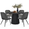 5-Piece Dining Table Set for 4, 46" Modern Round Manufactured Grain Dining Table with 4 Upholstered Fabric Dining Chairs for Dining Room-Maison Boucle - 2 of 4