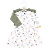 Hudson Baby Infant and Toddler Girls Cotton Dress and Cardigan Set, Sage Floral - 2 of 4