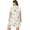 Women's Plus Size Pattern Short Sleeve Soft Comfy Lovely Sleep dress - Agnes Orinda - 4 of 4