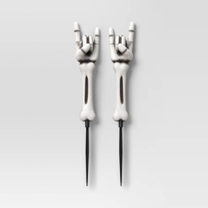 2pk 23" Rocker Skeleton Hands Halloween Yard Stakes - Hyde and EEK! Boutique™: Scene Props, No Battery - 1 of 3