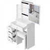 Makeup Vanity Desk With Large Sliding Mirror, Large Storage Makeup Table With Multiple Drawers, Cushioned Stool, Dressing Table For Bedroom - 4 of 4