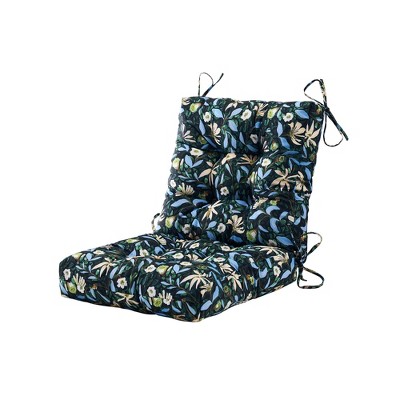 ARTPLAN Outdoor Chair Cushion,High Back Tufted Patio Cushion with Tie for Adirondack Rocker Chair,44"x21"x4",1 Count,Floral