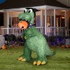 Gemmy Animated Halloween Inflatable T Rex with Jack O' Lantern, 7.5 ft Tall, Multi - 2 of 4