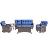 Gymojoy 5 Pieces 3 Seater Sofa Table with Swivel Chairs - 3 of 4