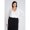 ELOQUII Women's Plus Size Collared Satin Column Dress - 4 of 4