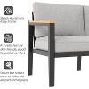 Aluminum Patio Furniture Set,4 Piece Modern Outdoor Conversation Sets with 4 inch Cushion & Tempered Glass Table Outside Furniture Sets - 4 of 4