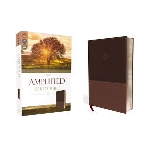Amplified Study Bible, Imitation Leather, Brown - by  Zondervan (Leather Bound) - 1 of 1