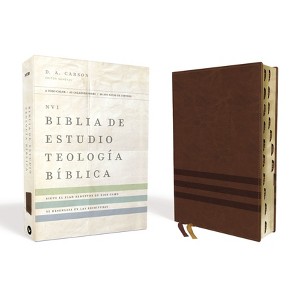 Nvi, Biblia de Estudio Teología Bíblica, Interior a Cuatro Colores, Leathersoft, Café, Con Índice - by  Vida (Leather Bound) - 1 of 1