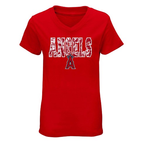 Mlb Los Angeles Angels Boys' V-neck T-shirt - M : Target