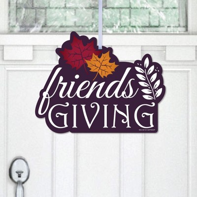 Big Dot of Happiness Friends Thanksgiving Feast - Hanging Porch Friendsgiving Party Outdoor Decorations - Front Door Decor - 1 Piece Sign