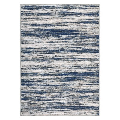 Washable Modern Striped  Abstract Rug Non Slip Low Pile Rug Soft Contemporary Throw Floor Cover Foldable Indoor Carpet for Living Room Bedroom