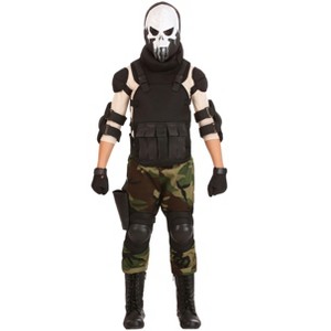 HalloweenCostumes.com Skull Military Man Costume for Boys - 1 of 4