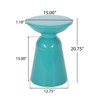 VisioGear Patio End Tables, 20.75 Inch Outdoor Flared Shaped End Table, Patio End Table with Round Base for Balcony Porch Pool, White, 15"*15"*20.75" - 2 of 4