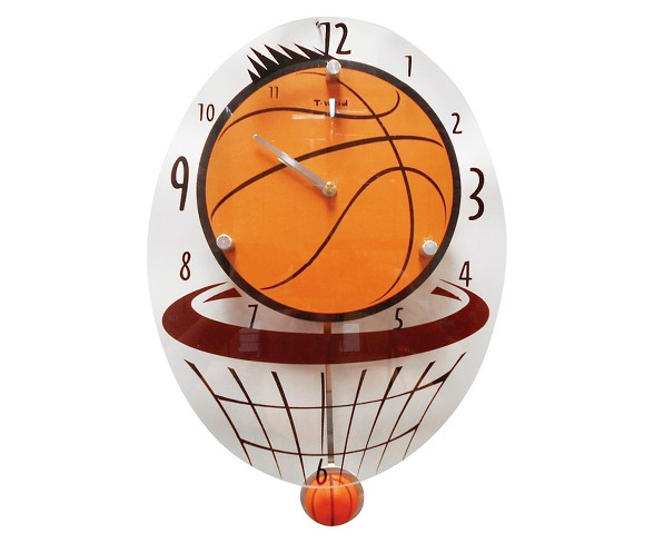 Basketball Clock White/Orange - Creative Motion Industries&#174;