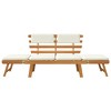 vidaXL Outdoor Sun Bed Light Brown and Cream Solid Acacia Wood Standard - 4 of 4