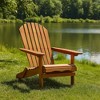 Royal Hampton Outdoor Adirondack Chair, Slatted Back, Natural Brown Wood - 4 of 4