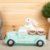Rabbit in Car Figurine 9.5" Resin – Blue Easter Bunny Spring Table Decor by Melrose - 3 of 3